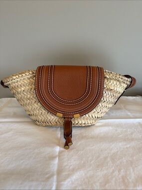 Chloe Small Marcie Raffia Basket Bag